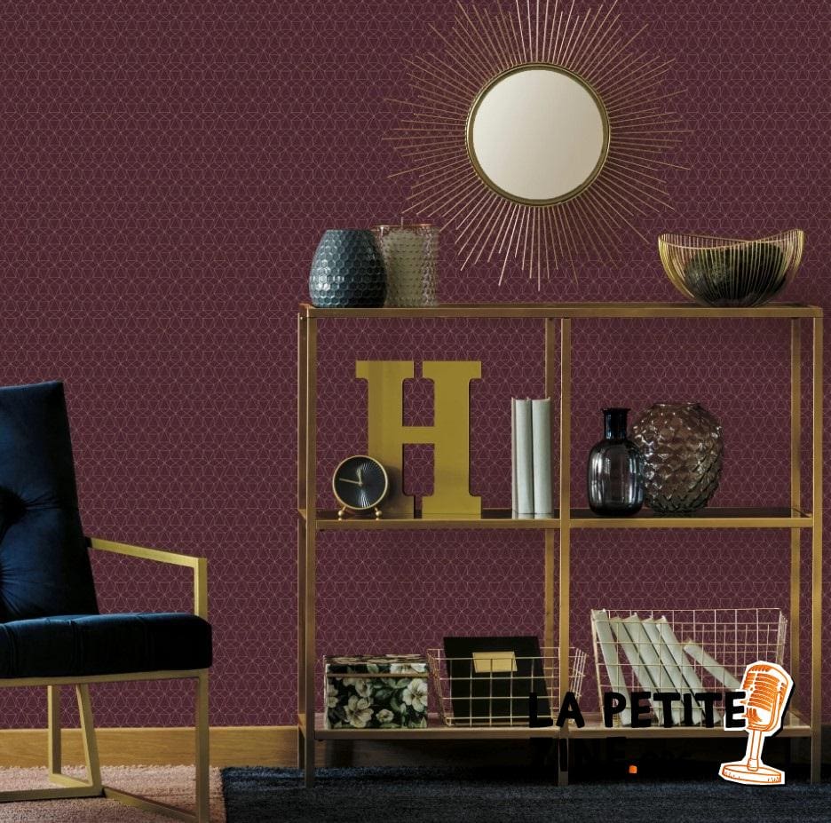 Salon Bordeaux Et Jaune Avec Le Papier Peint Park Avenue