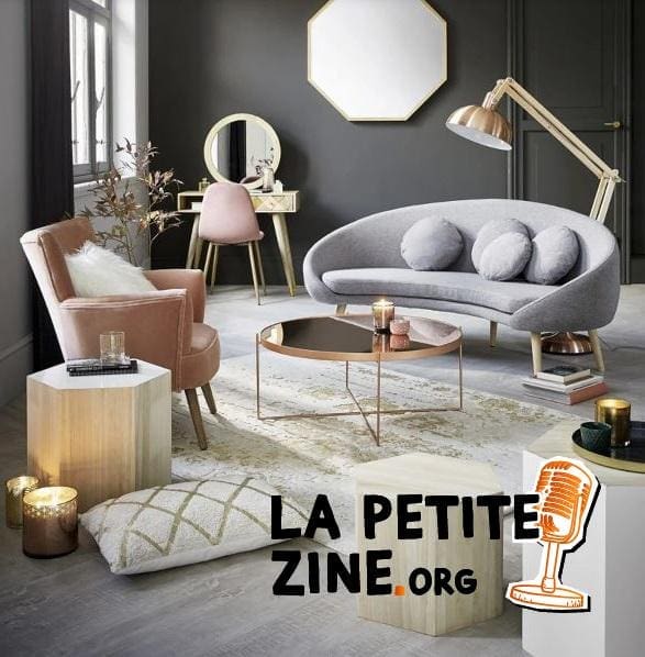 Willy – Canapé 3 Places En Tissu Gris Clair Chiné 