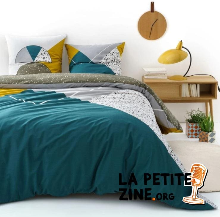 Housse De Couette Graphique Bleu Canard