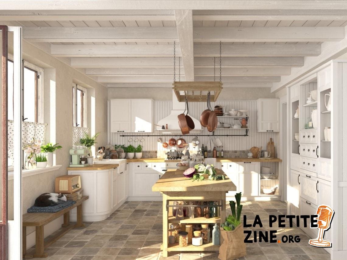  Cuisine Rustique Avec Le Casserolier Suspendu