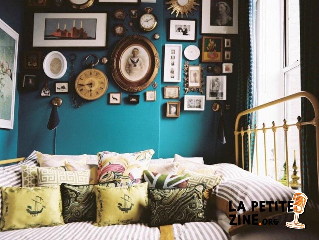 Chambre Bleu Canard Vintage