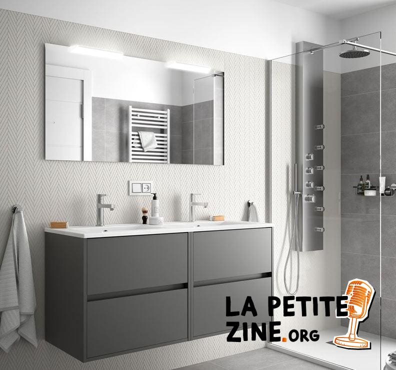 Meuble Double 120cm Gris Mat Noja Salgar