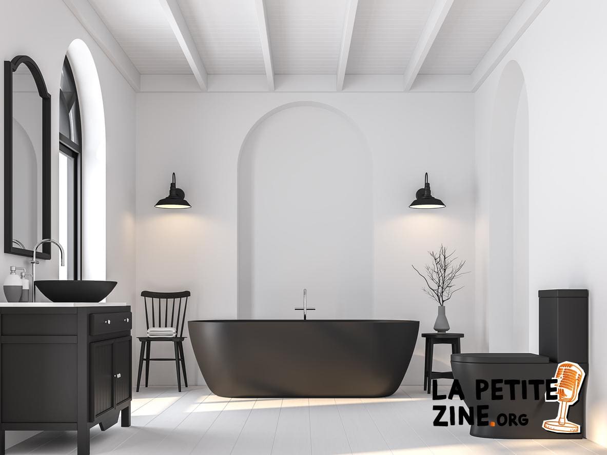 Salle de bain noir et blanc